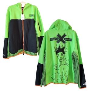 atsuko Hunter x Hunter Gon Fleece Jacket Size Large Hooded Anime Licensed NWT